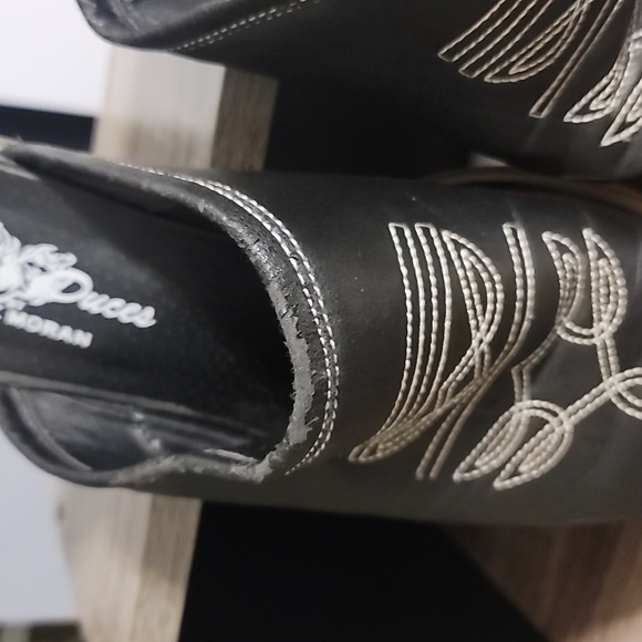 Eddie Moran Wild Duces Slip On Black Mules - Picture 4 of 8